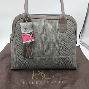 Gray Textured Satchel